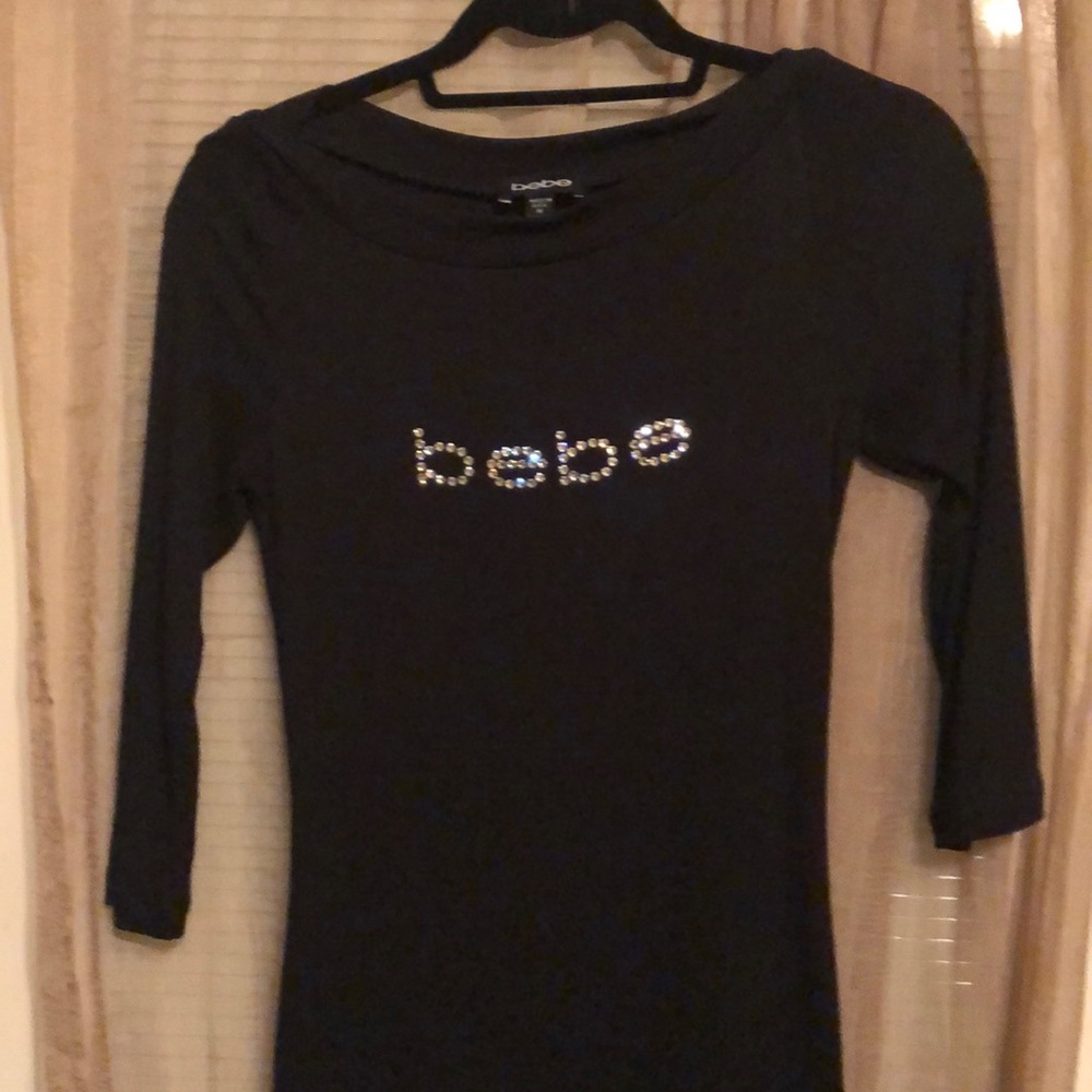 Black stretchy quarter sleeve Bebe  shirt